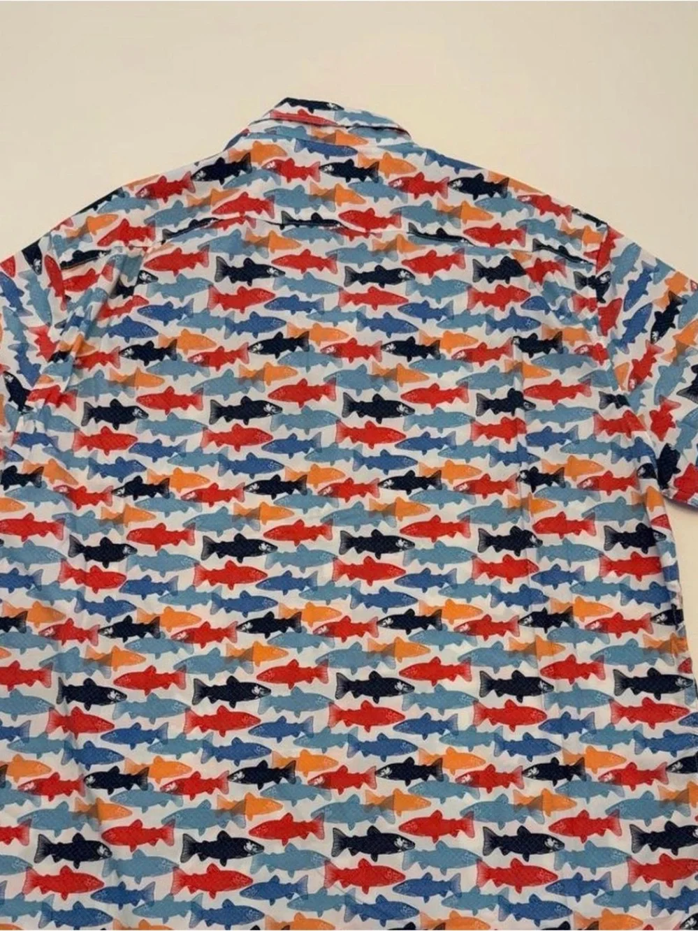 J. Crew Men's Cotton Fish-Print Button-Down Shirt in Blue, Red, Orange, Navy